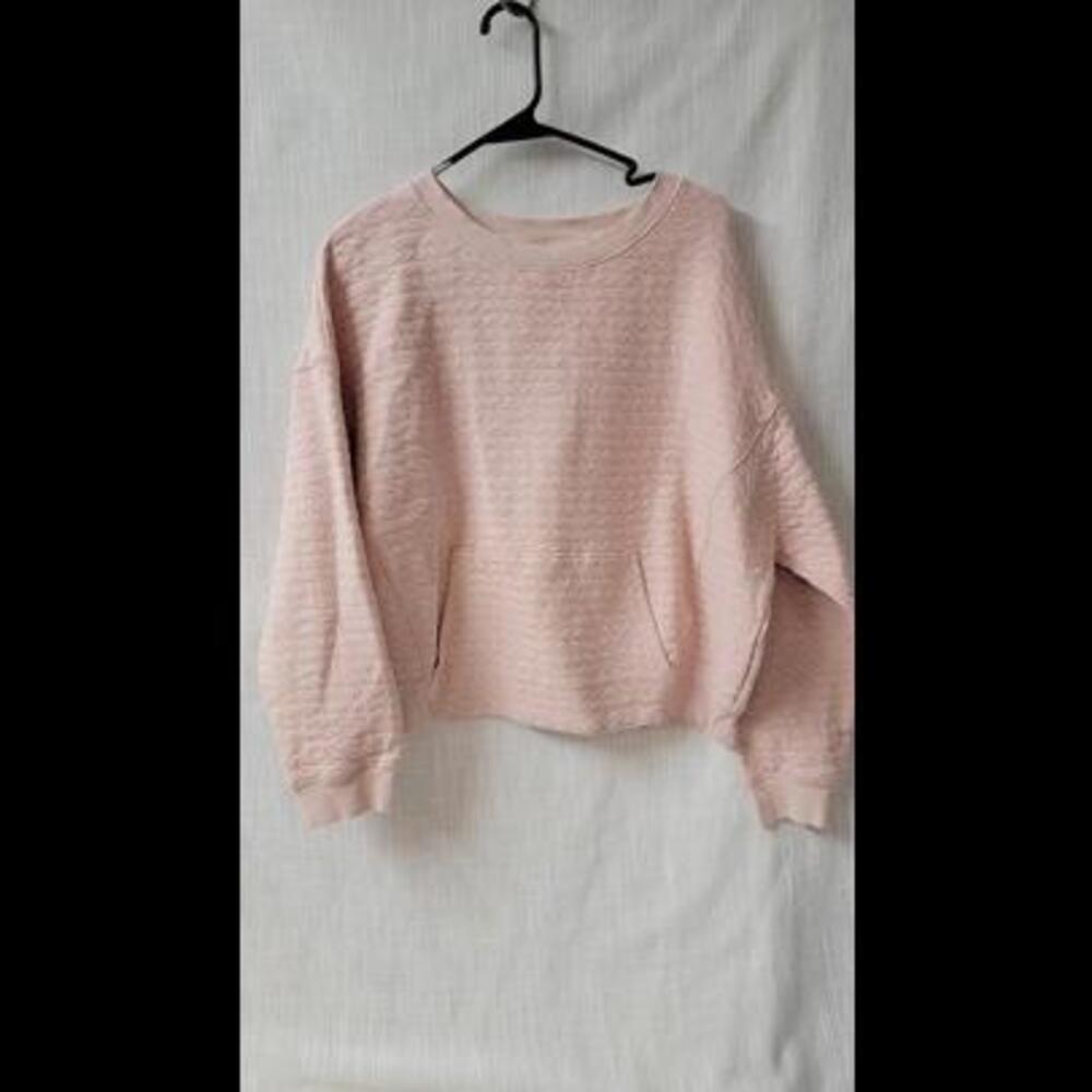 All In Motion Women's Quilted Crewneck Sweatshirt Light Pink Size XL b12